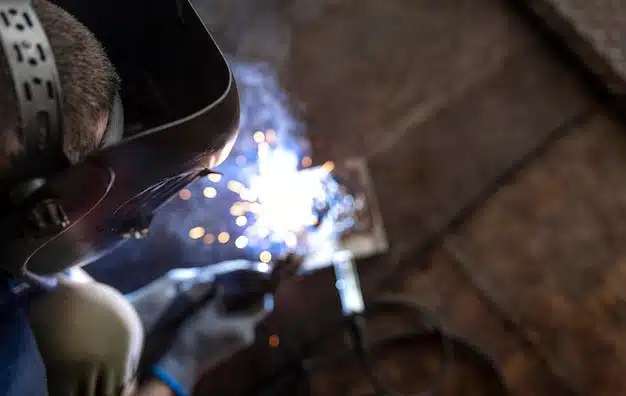 Welding with safety equipment