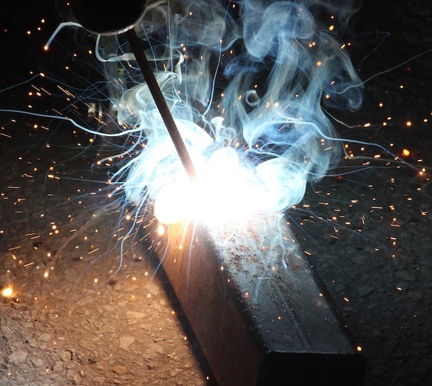 Stick welding often generates a lot of smoke and fumes.