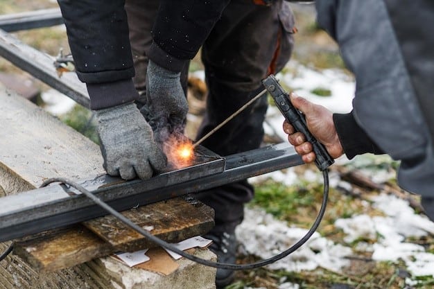 Stick welding in construction