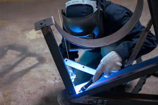 Indoor TIG welding with PPE