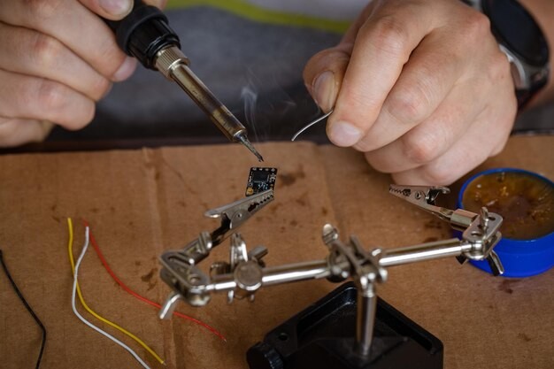 Soldering a chip