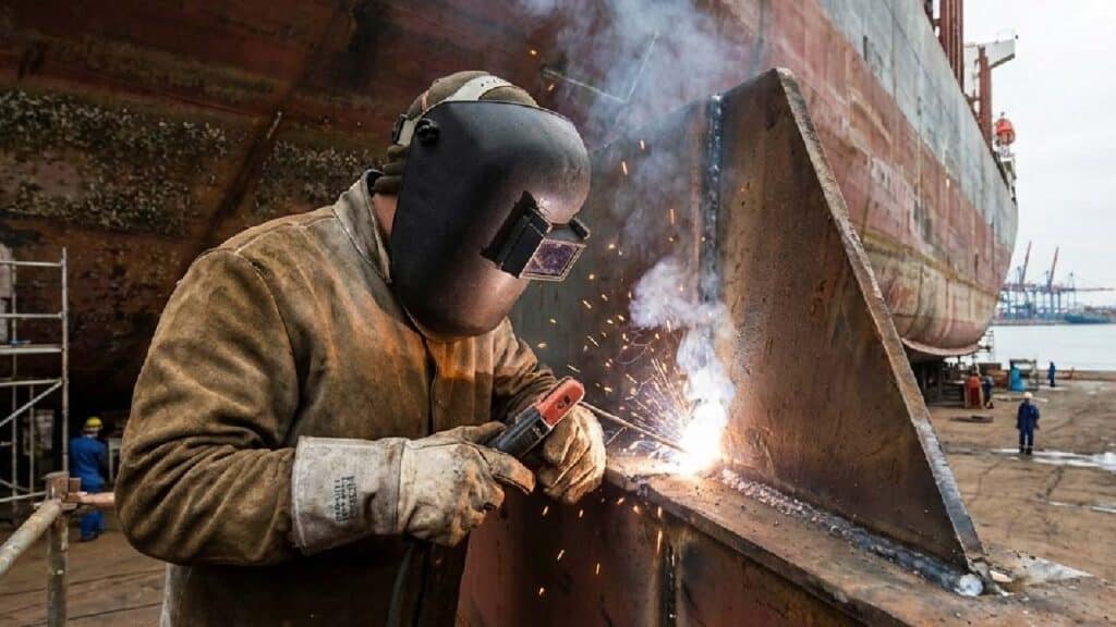 Outdoor Welding Shipbuilding